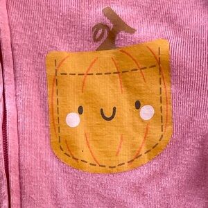 $6 💥NEW Pumpkin One-Piece Sleeper Onesie Footie Pajamas, Anti-Slip, Deep Pink